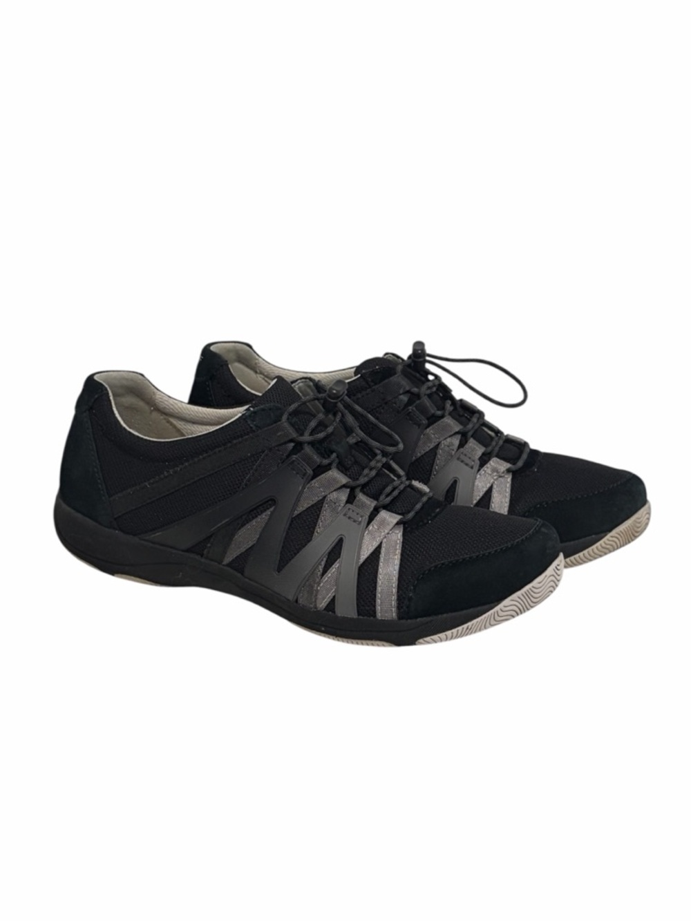 Dansko Henrietta Black Lightweight Mesh & Suede Walking Shoes Sneakers - 8.5